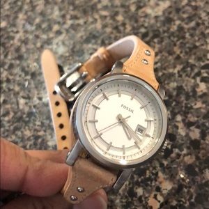 Fossil Tan Leather watch.